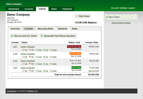 InvoiceMore in 2009